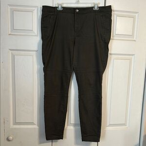 A NEW DAY Size 18 Army Green Stretch Moto Denim Skinny Jeans Jeggings